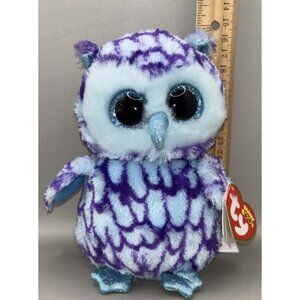 TY Beanie Boos Oscar The Owl 6" Plush‎ Blue Purple DOB June 10th NEW with tag